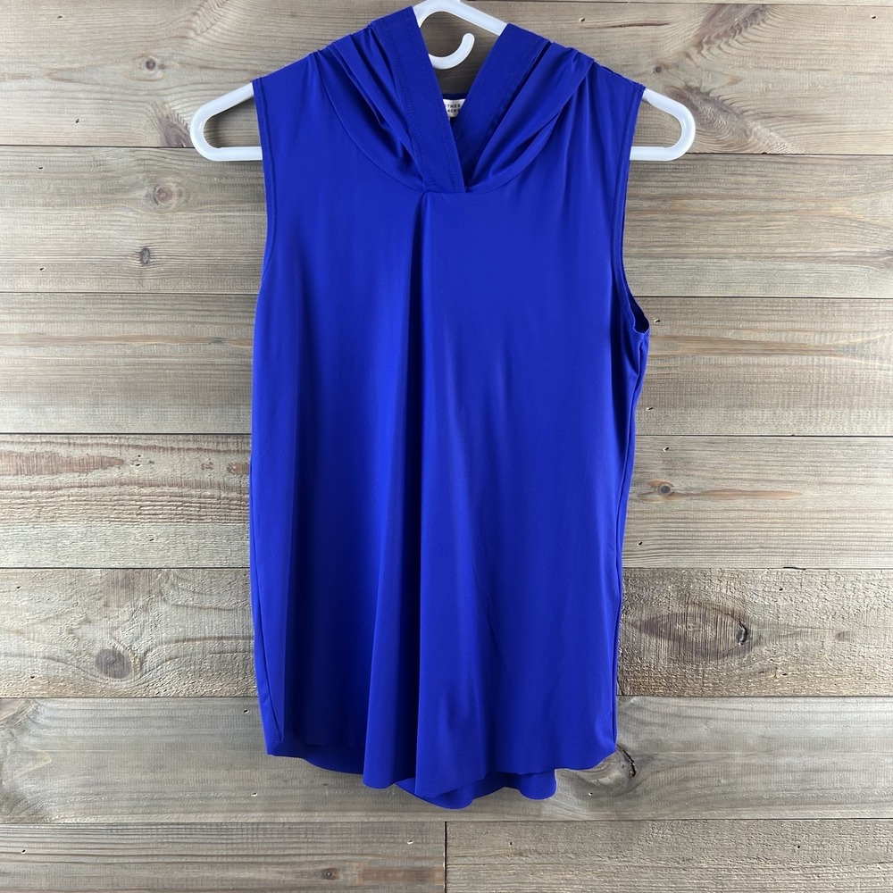 Dorothee Schumacher Womens Blouse Sleeveless Hooded Blue Size 1 XS